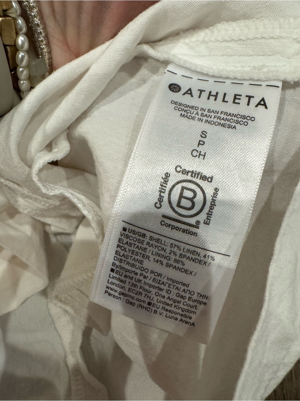Athleta White Linen Blend “Paradise Cami” Square Neck Sundress - Picture 4 of 4